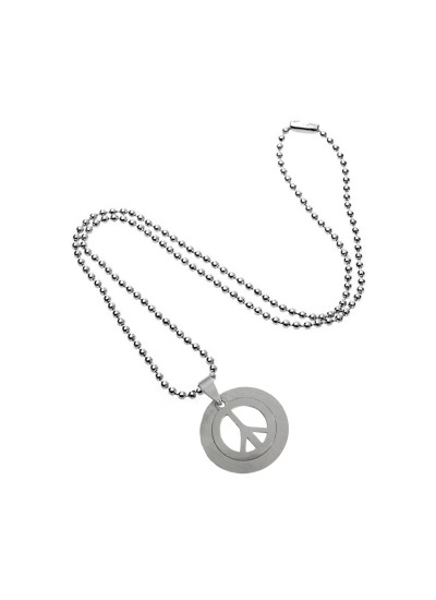 Dog Tag Hollow Peace Pendant By Menjewell